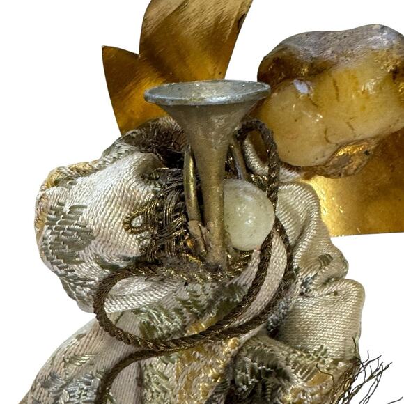 KOESTEL Angel Tree Topper Ornament Holding Trumpet Vtg WAX 6” Made In Germany - Picture 3 of 8